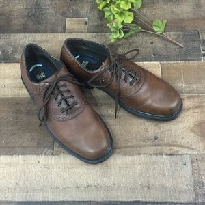 Nunn Bush Comfort Gel Brown Leather Oxfords